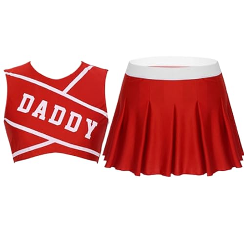 Cheerleaderbekleidung - weibliche Cheerleading -Uniform, traditionelles Jubelkostüm | High School Jubel Outfit, Cheer -Team -Kleid, Cheerleader Top und Rock -Set, Cheerleader -Kleidung für Veranstaltu von Generic