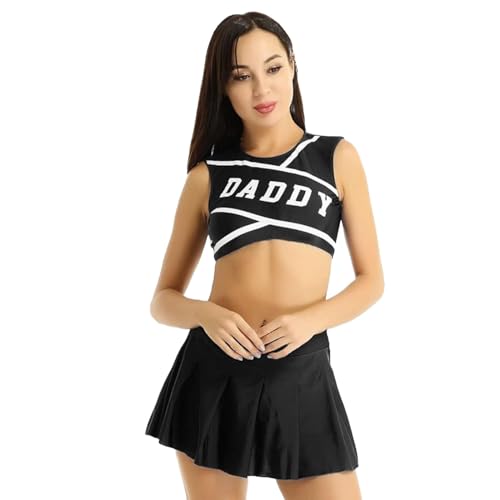 Cheerleading Uniform - Frauen -Cheerleader -Kostüm, klassisches Jubel -Outfit | -Cheerkleid, Cheer -Squad -Kleidung, Cheerleaderrock und Hemd, Cheerleader -Kleidung für Spiele von Generic