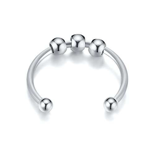 Chic Spinner Fidget Beads Ringe für Frauen Edelstahl Ringe für Stressabbau Angst Angst Zubehör Professionelle Manipulatoren, Harz von Generic