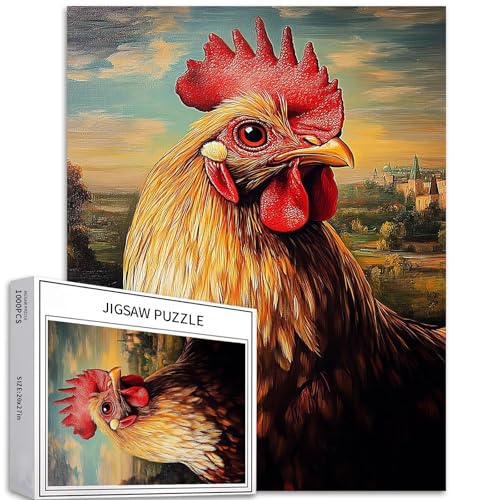 Chicken Mona Lisa Puzzle für Erwachsene, einzigartiger Stil, Kunst-Puzzle, anspruchsvolle Familienaktivitäten, buntes Bastelpuzzle für Heimdekoration, Geschenke, 50 × 70 cm Chicken Mona Lisa Puzzle für Erwachsene, einzigartiger Stil, Kunst-Puzzle, anspruchsvolle Familienaktivitäten, buntes Bastelpuzzle für Heimdekoration, Geschenke, 50 × 70 cm von Generic