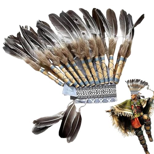Chief Feather indigenen Hut, Feather Hut - Chief Hat Federn Kopfschmuck | Feder Kopfschmuck, indigenen Stil Federn Kopfbedeckungen, Vintage stilvolle dekorative Federn Kopfschmuck für Halloween von Generic