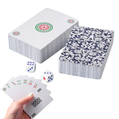 Chinesisches Mahjong -Spiel - Tragbare 144 Karten, Klassisches Reise -Set | Familie Mahjong Spiel Für Campingreisen, Brettspiel Spaß Für Entspannung, Kulturpartyspiel Für Erwachsene Und Freizeitabende von Generic