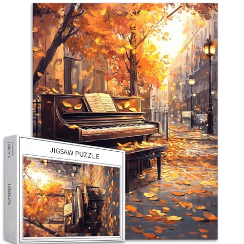 City Street Piano Scene Puzzle 1000 Teile Puzzle für Erwachsene, Herbstblätter, Szene, Kunst, Puzzle, bunt, DIY-Puzzles für Heimdekoration, Geschenke, Familienpuzzle, perfekt für Spielabende, 50 x 70 City Street Piano Scene Puzzle 1000 Teile Puzzle für Erwachsene, Herbstblätter, Szene, Kunst, Puzzle, bunt, DIY-Puzzles für Heimdekoration, Geschenke, Familienpuzzle, perfekt für Spielabende, 50 x 70 von Generic