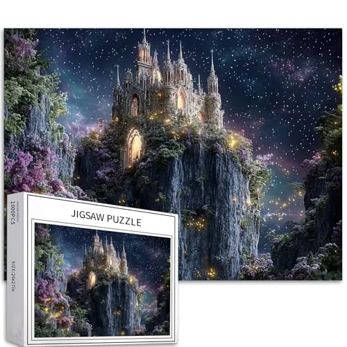 Cliff Geschnitztes Schloss, 1000-teiliges Puzzle für Erwachsene, Waldlandschaft, Kunst, Puzzle, herausfordernde Familienaktivitäten, buntes DIY-Bastelpuzzle für Heimdekoration, Geschenke, 68 x 50 cm Cliff Geschnitztes Schloss, 1000-teiliges Puzzle für Erwachsene, Waldlandschaft, Kunst, Puzzle, herausfordernde Familienaktivitäten, buntes DIY-Bastelpuzzle für Heimdekoration, Geschenke, 68 x 50 cm von Generic
