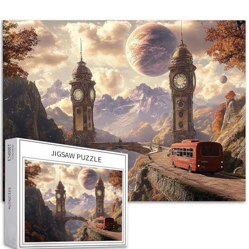 Clock Tower World 1000 Teile Puzzle für Erwachsene, Steampunk-Szenen-Kunst-Puzzle, bunte DIY-Puzzles für Heimdekoration, Geschenke, Familienpuzzle, perfekt für Spieleabende, 70 × 50 cm Clock Tower World 1000 Teile Puzzle für Erwachsene, Steampunk-Szenen-Kunst-Puzzle, bunte DIY-Puzzles für Heimdekoration, Geschenke, Familienpuzzle, perfekt für Spieleabende, 70 × 50 cm von Generic