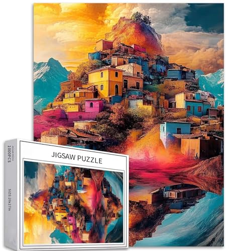 Colorful City Puzzle für Erwachsene, 1000 Teile, Sky City, Kunst-Puzzle, bunte DIY-Puzzles für Heimdekoration, Geschenke, Familienpuzzle, perfekt für Spieleabende, 50 x 70 cm Colorful City Puzzle für Erwachsene, 1000 Teile, Sky City, Kunst-Puzzle, bunte DIY-Puzzles für Heimdekoration, Geschenke, Familienpuzzle, perfekt für Spieleabende, 50 x 70 cm von Generic