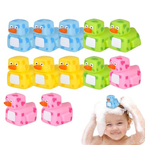 Coole Gummienten - lustige Mosaik-Enten aus Pool | Duck Toys 12er Set Sammelspielzeug Gummienten für - und Poolaktivitäten von Generic