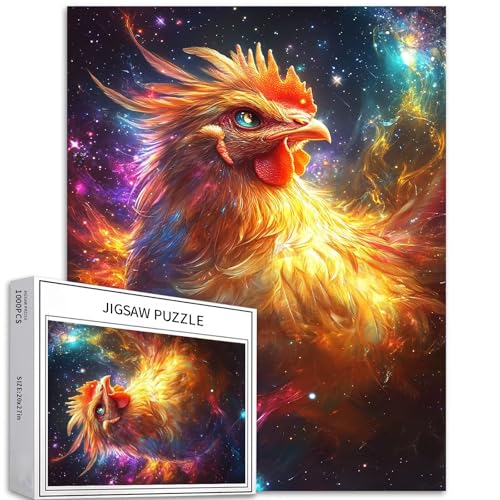 Cosmic Chicken Puzzle für Erwachsene, Weltraum-Thema, Kunst-Puzzle, herausfordernde Familienaktivitäten, buntes Bastelpuzzle für Heimdekoration, Geschenke, 50 x 70 cm, 1000 Teile Cosmic Chicken Puzzle für Erwachsene, Weltraum-Thema, Kunst-Puzzle, herausfordernde Familienaktivitäten, buntes Bastelpuzzle für Heimdekoration, Geschenke, 50 x 70 cm, 1000 Teile von Generic