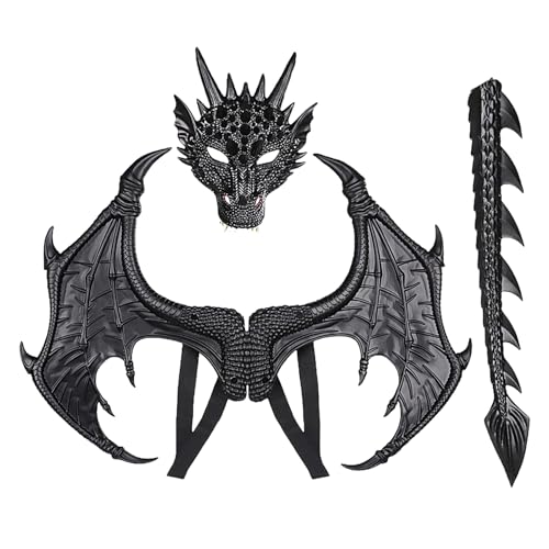 Cosplay Kinder – Halloween Dragon Set, Kinder Cosplay Zubehör | Schulspiele, Dragon Cosplay für Fantasie-Spiel, Karneval, Weihnachten, Drachenkostüm-Zubehör von Generic