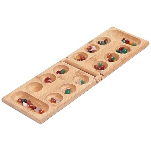 Couchtisch Afrikanische Steinspiel - -Spiel | Foldable African Strategy Board Mit Lebendigen Kieselsteinen, Interaktives Reisespielzeug Für Alle Alters von Generic