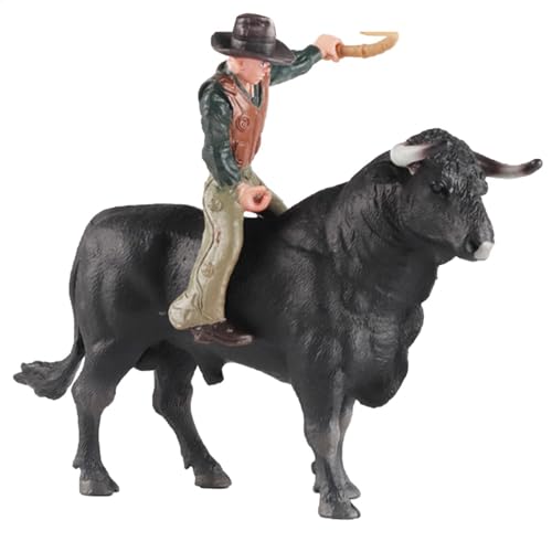 Cowboy-Bullen-Reitspielzeug – Simuliertes wildes spanisches Stierkämpfer-Rindermodell, Cowboy-Rinderfiguren-Modell für Kinder im Alter von 3–5 und 6–12 Jahren, Lernspielzeug, Party-Spielset, SPI Cowboy-Bullen-Reitspielzeug – Simuliertes wildes spanisches Stierkämpfer-Rindermodell, Cowboy-Rinderfiguren-Modell für Kinder im Alter von 3–5 und 6–12 Jahren, Lernspielzeug, Party-Spielset, SPI von Generic