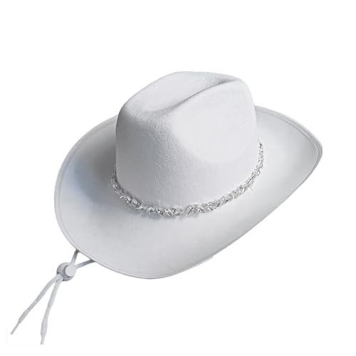 Cowboyhut mit silbernem Paillettenbesatz – Zubehör für Festivals, Konzerte, Kostüme und Junggesellinnenabschiede von Generic