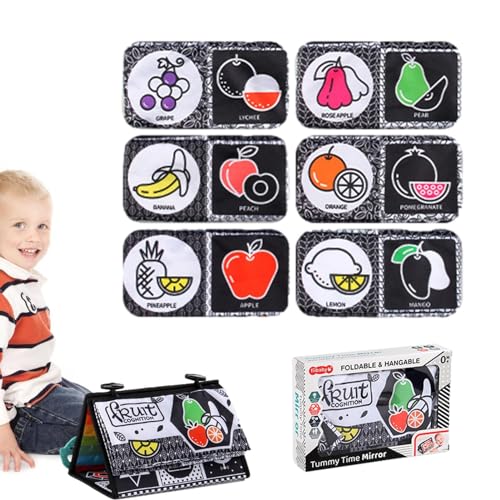 Crinkle Buch, weiche Kinderbücher - Buch Bissspielzeug, Crinkle Books Feinmotorik-Spielzeug, Stoffbücher faltbar, sensorische Bücher kaubar und waschbar für Kleinkinder von Generic