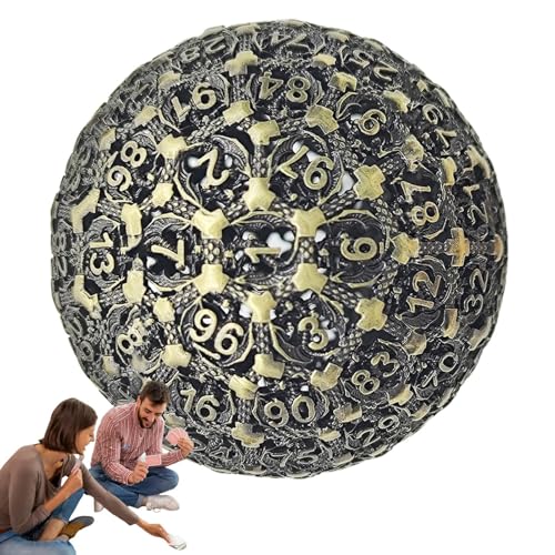 D100 Metal Dice - Solid Dice Set, Unique 100 -Face Game Die | Miniatur-Zeichenwerkzeug, geschmeidiges polyedrisches Objekt für Sammler, leichte Wahl für Dungeons Fans D100 Metal Dice - Solid Dice Set, Unique 100 -Face Game Die | Miniatur-Zeichenwerkzeug, geschmeidiges polyedrisches Objekt für Sammler, leichte Wahl für Dungeons Fans von Generic