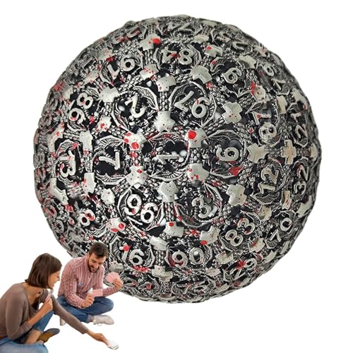 D100 polyedrische Würfel aus Metall, Einzelwürfel mit 100 Seiten, Einzelwürfel für Rollenspiele, hochpräzises Werkzeug für ernsthafte Spieler und Sammler D100 polyedrische Würfel aus Metall, Einzelwürfel mit 100 Seiten, Einzelwürfel für Rollenspiele, hochpräzises Werkzeug für ernsthafte Spieler und Sammler von Generic