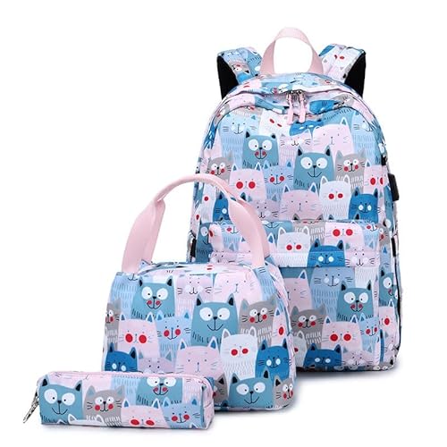 DREI-teilige lässige gedruckte Rucksack, Mädchen Schultasche, Computer Tasche(B) von Generic