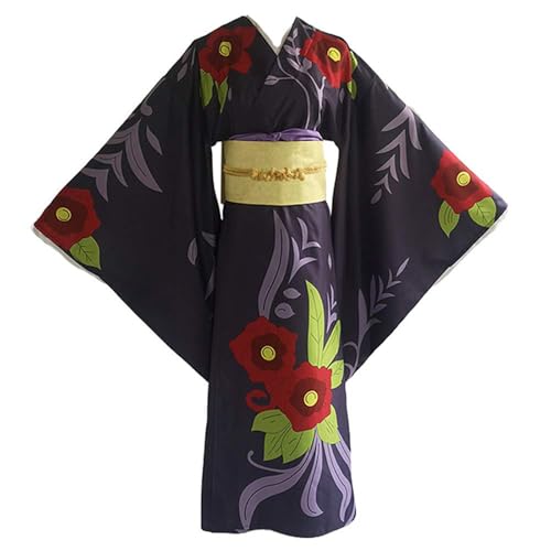 Damen Anime Cosplay Kostüm Für Tamayo Kimono Full Set Halloween Party Outfits (Lila,L) von Generic