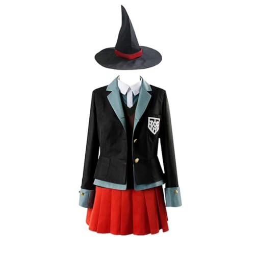 Damen Anime Cosplay Kostüm Für Yumeno Himiko JK Schuluniform Faltenrock Halloween Anzüge Mit Hut (Schwarz,XS) von Generic