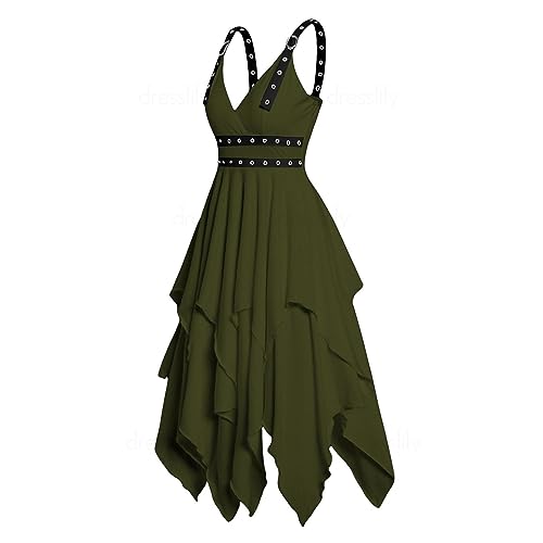 Damen Gothic Trägerloses Kleid Mittelalterliches Kleid Abendkleid Vintage Spitze Steampunk Kostüm Halloween Karneval Verkleidungen Damen Gothic Trägerloses Kleid Mittelalterliches Kleid Abendkleid Vintage Spitze Steampunk Kostüm Halloween Karneval Verkleidungen von Generic