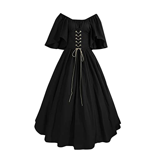 Damen Mittelalter Kleid Cosplay Dress Traditionelle Irisches Kleidung Große Größen Renaissance Kostüm Viktorianisches Trompetenärmel Gothic Schulterfrei Kleid Halloween Dress Karneval Kostüm Damen Mittelalter Kleid Cosplay Dress Traditionelle Irisches Kleidung Große Größen Renaissance Kostüm Viktorianisches Trompetenärmel Gothic Schulterfrei Kleid Halloween Dress Karneval Kostüm von Generic