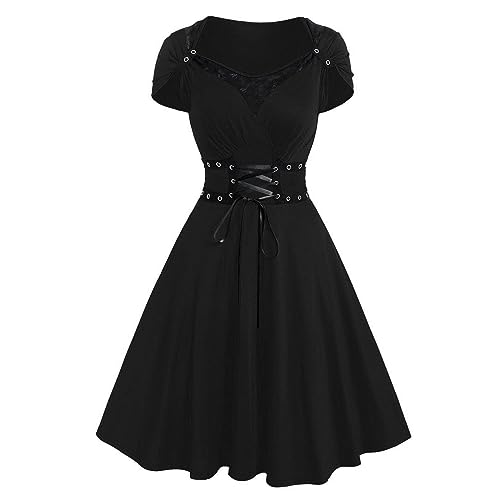 Damen Mittelalter Kleid Langarm V-Ausschnitt Lace-up Kostüm Cosplay Überkleid Gothic Renaissance Hexenkostüm Viktorianisches Kleidung Damen Mittelalter Kleid Langarm V-Ausschnitt Lace-up Kostüm Cosplay Überkleid Gothic Renaissance Hexenkostüm Viktorianisches Kleidung von Generic