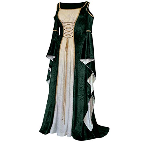 Damen Mittelalter Kleid mit Trompetenärmel, Mittelalterliche Viktorianischen Königin Kleider Renaissance Gotisch Karneval Halloween Party Prinzessin Kostüm Damen Mittelalter Kleid mit Trompetenärmel, Mittelalterliche Viktorianischen Königin Kleider Renaissance Gotisch Karneval Halloween Party Prinzessin Kostüm von Generic