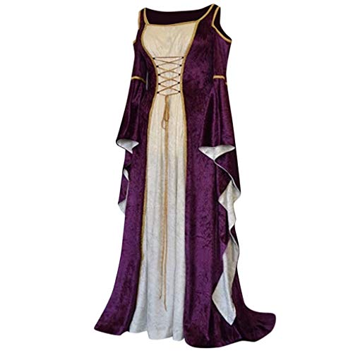 Damen Mittelalter Kleid mit Trompetenärmel, Mittelalterliche Viktorianischen Königin Kleider Renaissance Gotisch Karneval Halloween Party Prinzessin Kostüm Damen Mittelalter Kleid mit Trompetenärmel, Mittelalterliche Viktorianischen Königin Kleider Renaissance Gotisch Karneval Halloween Party Prinzessin Kostüm von Generic