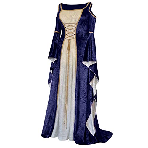 Damen Mittelalter Kleid mit Trompetenärmel, Mittelalterliche Viktorianischen Königin Kleider Renaissance Gotisch Karneval Halloween Party Prinzessin Kostüm Damen Mittelalter Kleid mit Trompetenärmel, Mittelalterliche Viktorianischen Königin Kleider Renaissance Gotisch Karneval Halloween Party Prinzessin Kostüm von Generic