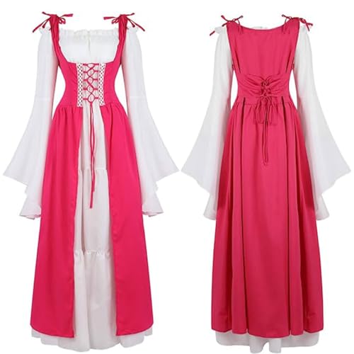 Damen Mittelalterliche Kleid mit Trompetenärmel, Mittelalter Viktorianischen Königin Kleider Renaissance Gotisch Maxikleid Karneval Halloween Party Prinzessin Kostüm Kleid Halloween Damen Mittelalterliche Kleid mit Trompetenärmel, Mittelalter Viktorianischen Königin Kleider Renaissance Gotisch Maxikleid Karneval Halloween Party Prinzessin Kostüm Kleid Halloween von Generic