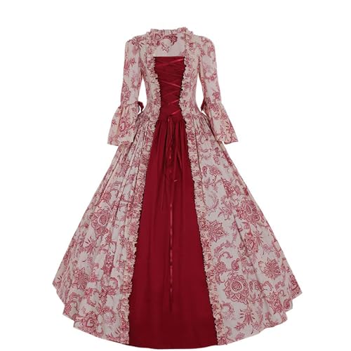 Damen Mittelalterliche Viktorianischen Königin Kleid Langarm Mittelalter Renaissance kostüm Gothic Lolita Party Rokoko Puffärmel Maxikleid Wednesday Kostüm Damen Damen Mittelalterliche Viktorianischen Königin Kleid Langarm Mittelalter Renaissance kostüm Gothic Lolita Party Rokoko Puffärmel Maxikleid Wednesday Kostüm Damen von Generic