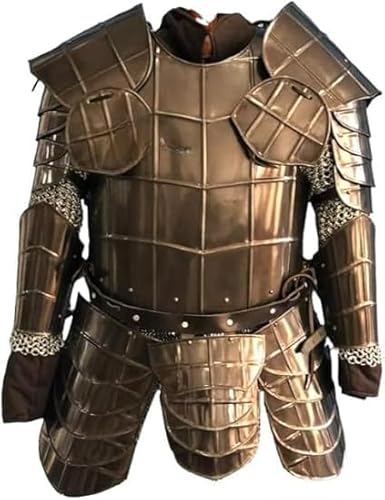 Dark Drake Blackened Fantasy Armor Suit - Komplettes Mittelalterliches Körperkostüm mit Brustpanzer, Schulterschutz, Armschienen & Beinschienen für LARP, Cosplay & Display von Generic