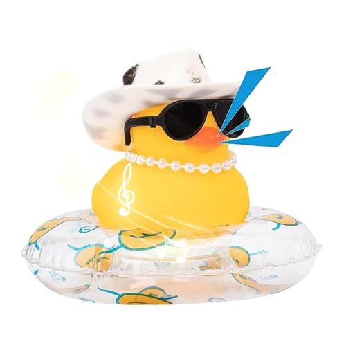 Dashboard Gummi - Auto-Ornament, Squeak Gummi | Gelb mit Propeller Hut Sonnenbrille Bogen, Lustige Armaturenbrett Dekoration Gummi Spielzeug, Autozubehör für Innenkinder Erwachsene Dashboard Gummi - Auto-Ornament, Squeak Gummi | Gelb mit Propeller Hut Sonnenbrille Bogen, Lustige Armaturenbrett Dekoration Gummi Spielzeug, Autozubehör für Innenkinder Erwachsene von Generic