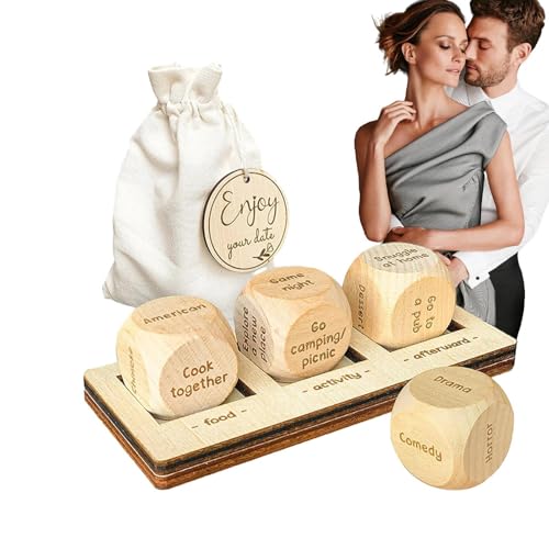 Date Night Dice | Entscheidungswürfel aus Holz für Paare, 6-seitiges Design, Entscheidungswürfel für Spieleabend, Junggesellenabschiede, Date-Nacht, Grillen Date Night Dice | Entscheidungswürfel aus Holz für Paare, 6-seitiges Design, Entscheidungswürfel für Spieleabend, Junggesellenabschiede, Date-Nacht, Grillen von Generic