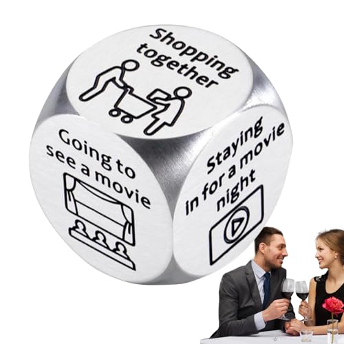 Date Night Dice – Valentinstagsgeschenk, Entscheidungswürfel | Edelstahl-Dating-Würfelspiel, lustiges Dating-Entscheidungs-Würfelwerkzeug für Paare Freund pe Date Night Dice – Valentinstagsgeschenk, Entscheidungswürfel | Edelstahl-Dating-Würfelspiel, lustiges Dating-Entscheidungs-Würfelwerkzeug für Paare Freund pe von Generic