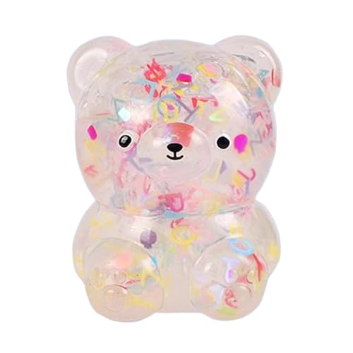 Dehnbares Rebound -Tierspielzeug - Paillettenbär, Pocket Fidget Toy | Stressbekämpfung matschig, lustige sensorische Spielzeug, Goodie -Tasche Geschenk für Weihnachten und Geburtstage von Generic