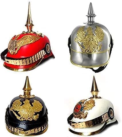 Deutsche Helme im Vintage-Stil, 4 Stück, rot, silber, schwarz, weiß Deutsche Helme im Vintage-Stil, 4 Stück, rot, silber, schwarz, weiß von Generic