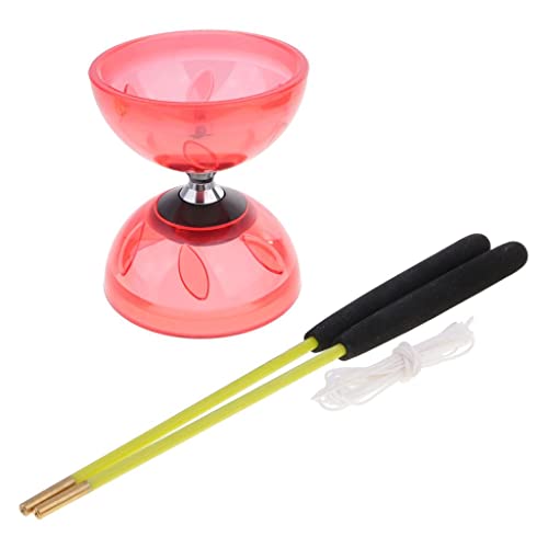 Diabolo mit Zusätzlicher Schnur, Jonglierspielzeug mit Diabolo Metallhänden, rot, 10,5 cm Diabolo mit Zusätzlicher Schnur, Jonglierspielzeug mit Diabolo Metallhänden, rot, 10,5 cm von Generic