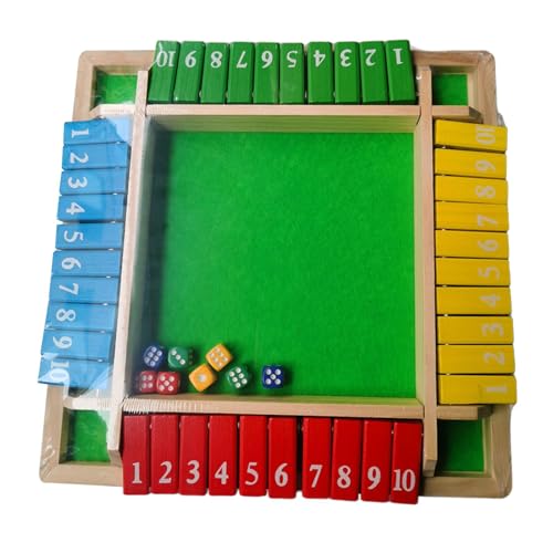 Dice Game Set Digital Flip Brettspiel Chinesisches Spielzeugspiel Set 4 Spieler Stable Toy Tisch Math Game für Vorräte Vorräte, Vier Farben von Generic