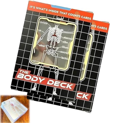 Die Körpersspielkarten, menschliches Skelett Spielen Karten, interessante Anatomie -Kunstkartendeck, transparentes digitales Spiel, Medizinstudenten und Kartensammler Bildungsgeschenke (2pcs) von Generic