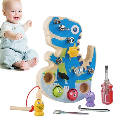 Dinosaurier-Angelspielzeug | S Holz Angelbrett mit Nuss, Holzspielzeug für Auto, Outdoor, Reisen, Schule, Heimgebrauch Tolle pädagogische und lustige Geschenkidee für Kinder von 3 bis 6 Jahren o Dinosaurier-Angelspielzeug | S Holz Angelbrett mit Nuss, Holzspielzeug für Auto, Outdoor, Reisen, Schule, Heimgebrauch Tolle pädagogische und lustige Geschenkidee für Kinder von 3 bis 6 Jahren o von Generic