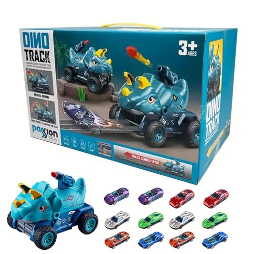 Dinosaurier LKW für Kinder, Dinosaurierauto Spielzeug, Dinosaurier Transport-Lkw, Spielzeug für Dinosaurier, Spielzeug zum Werfen von Dinosaurierfahrzeugen für Kinder mit weichen Kugeln von Generic