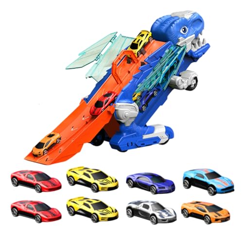 Dinosaurier-Lkw | faltbares Rennspiel – Kindergarten-Lkw mit 8 Autos ab 3 Jahren als Geburtstagsgeschenk von Generic