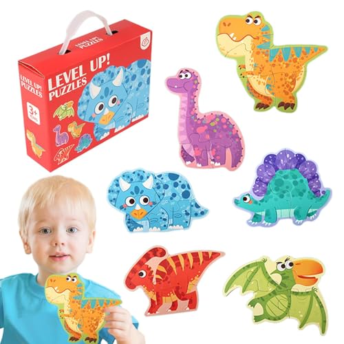 Dinosaurier-Puzzlespiel, Form passendes Puzzle | Cartoon-Verkehr/Dinosaurier Brettspiel für Kinder | Vorschullernen Aktivitäten Reisespielzeug zur Unterhaltung von Generic