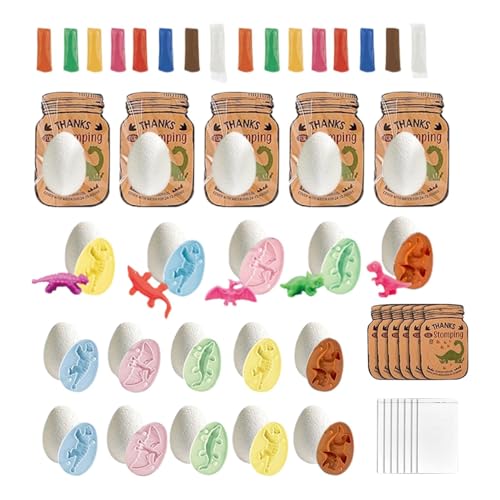 Dinosaurier-Spielzeug für Kinder, Dinosaurier-Eier-Ausgrabungs-Set, 20 Stück, Ton, Spielzeugmodell, Dinosaurier-Ton, Baukasten von Generic