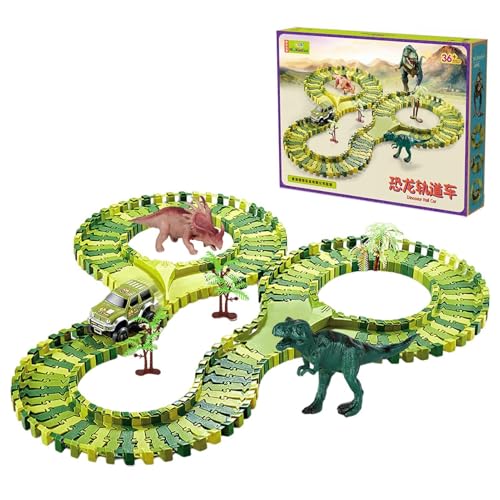 Dinosaurierbahn, Dinosaurier-Rennbahn - Flexibles Dinosaurier-Bahn-Spielzeug-Set | Komplexes Feinmotorikspielzeug für Jungen und Mädchen ab 3 Jahren, inklusive 1 Fan Dinosaurierbahn, Dinosaurier-Rennbahn - Flexibles Dinosaurier-Bahn-Spielzeug-Set | Komplexes Feinmotorikspielzeug für Jungen und Mädchen ab 3 Jahren, inklusive 1 Fan von Generic
