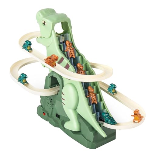 Dinosaurierklettern Slide Music Toy - elektrische Treppenstrecke, Light -up Play | Interaktives Action -Rampenspielzeug mit Musikeffekten für Kleinkinder, Mädchen im Alter von 3 Plus, von Generic