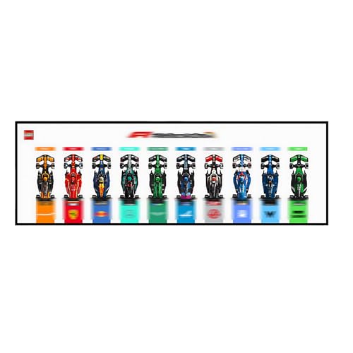 Display-Wandtafel kompatibel mit Lego 77242-77251 für F1-Rennwagen-Serie, Baustein-Wandrahmen kompatibel mit Lego 77250, Fotorahmen-Aufbewahrungstafel (White - Basic Model) von Generic
