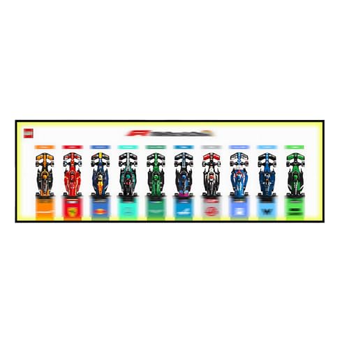 Display-Wandtafel kompatibel mit Lego 77242-77251 für F1-Rennwagen-Serie, Baustein-Wandrahmen kompatibel mit Lego 77250, Fotorahmen-Aufbewahrungstafel (White - Upgrade Model) von Generic