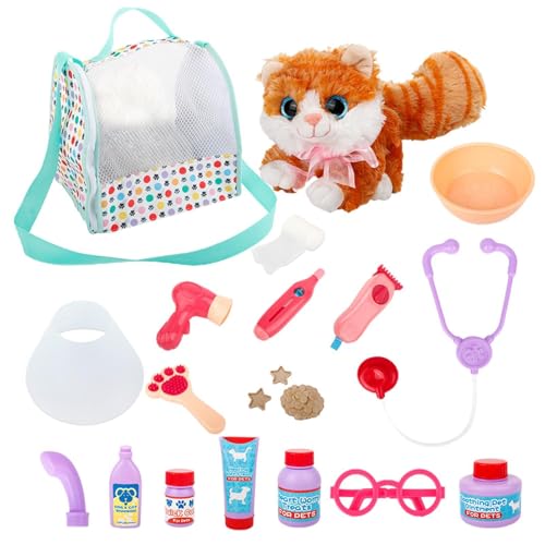 Doctor Kit für Kleinkinder – Futter- und Pflegeset für Haustiere mit Tasche | Haustier-Set zum Füttern und Pflegen von Haustieren von Generic