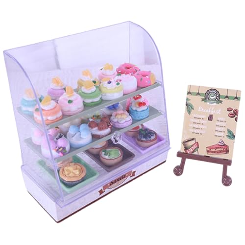 Doll House Cake Stand, Miniatur Bäckereischrank,Bread Shop Model Cabinet | Playhouse Store Szene Dekoration für Kinder Mädchen Erwachsene Kinder Familie Familie von Generic